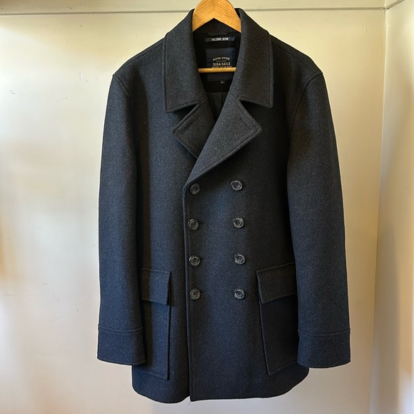 Quba & Co. British maritime heritage wool blend double breasted tailored peacoat - Picture 1 of 14